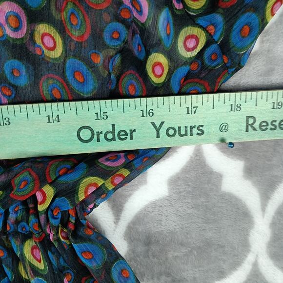 Rima Beachwear Sheer Circle Print Cover-Up S/M - Picture 5 of 9